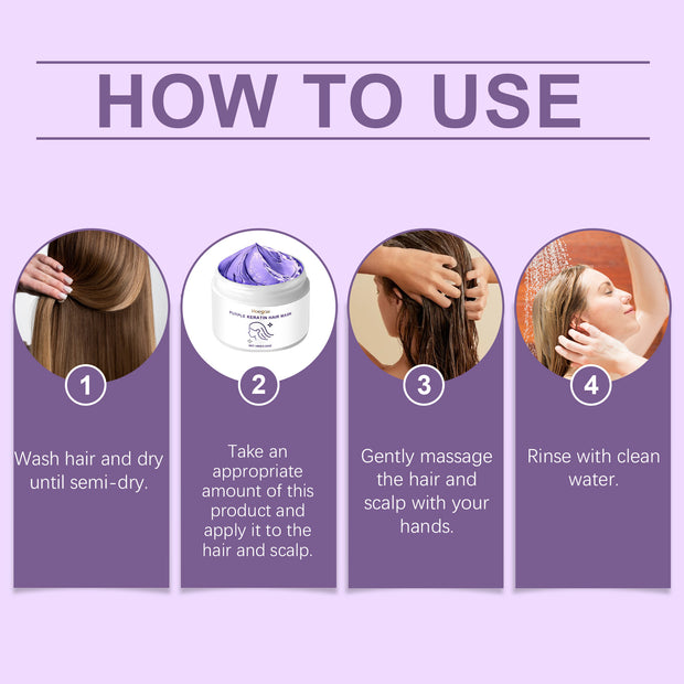 Hoegoa Keratin Purple Hair Mask Nourishing Moisturizing