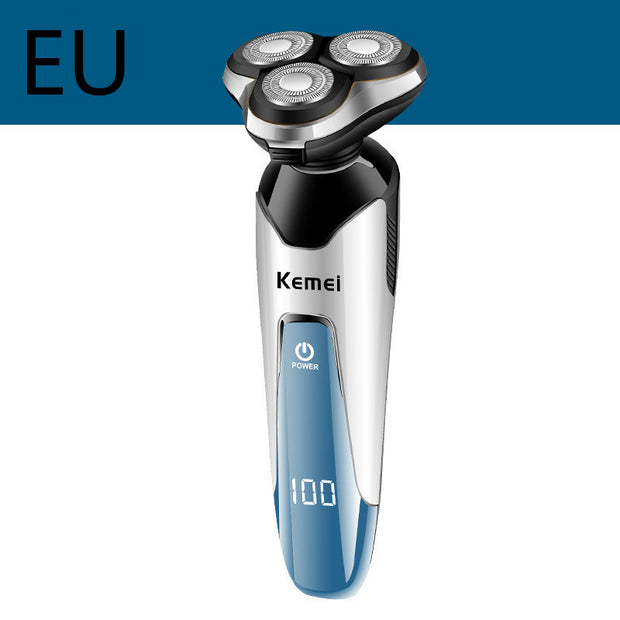 Washable Rotary Three-Blade Electric Razor Men